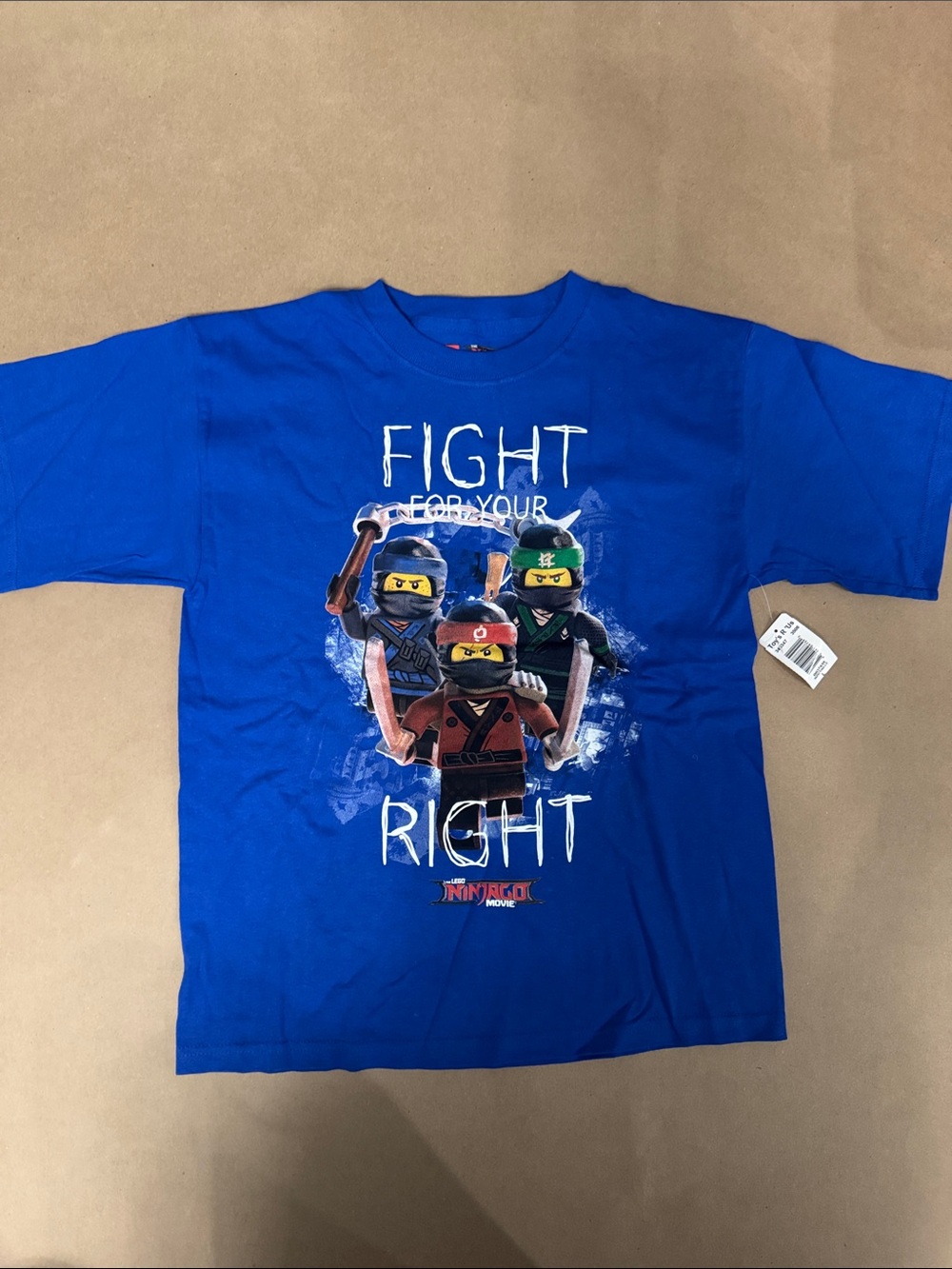 NWT Lego Ninjago Blue Graphic 'Fight For Your Right' Tee Boys Tshirt
